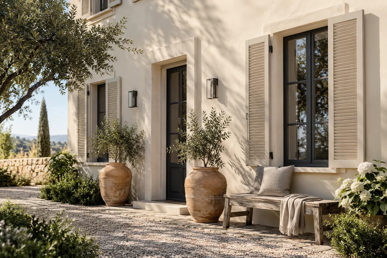 Shutters & trim featuring Natural Linen paint