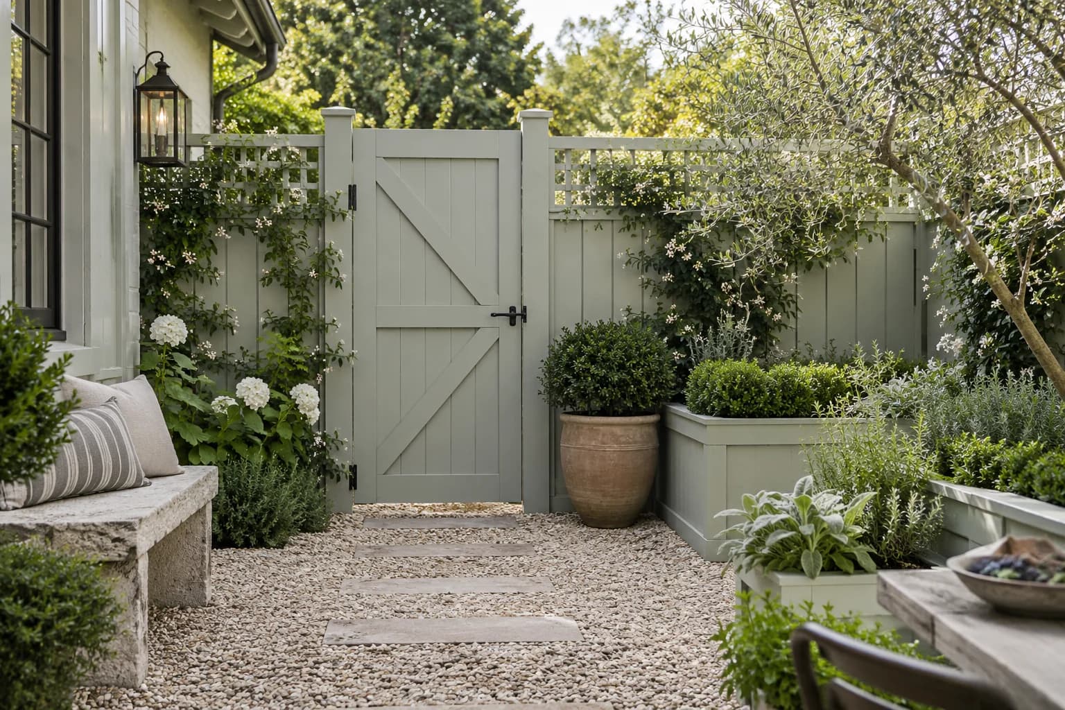 Fences & garden structures featuring Oyster Bay paint