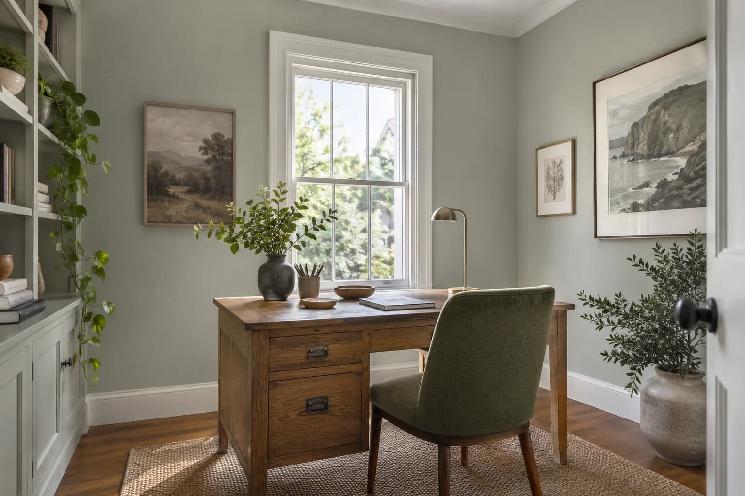 Home office featuring Oyster Bay paint