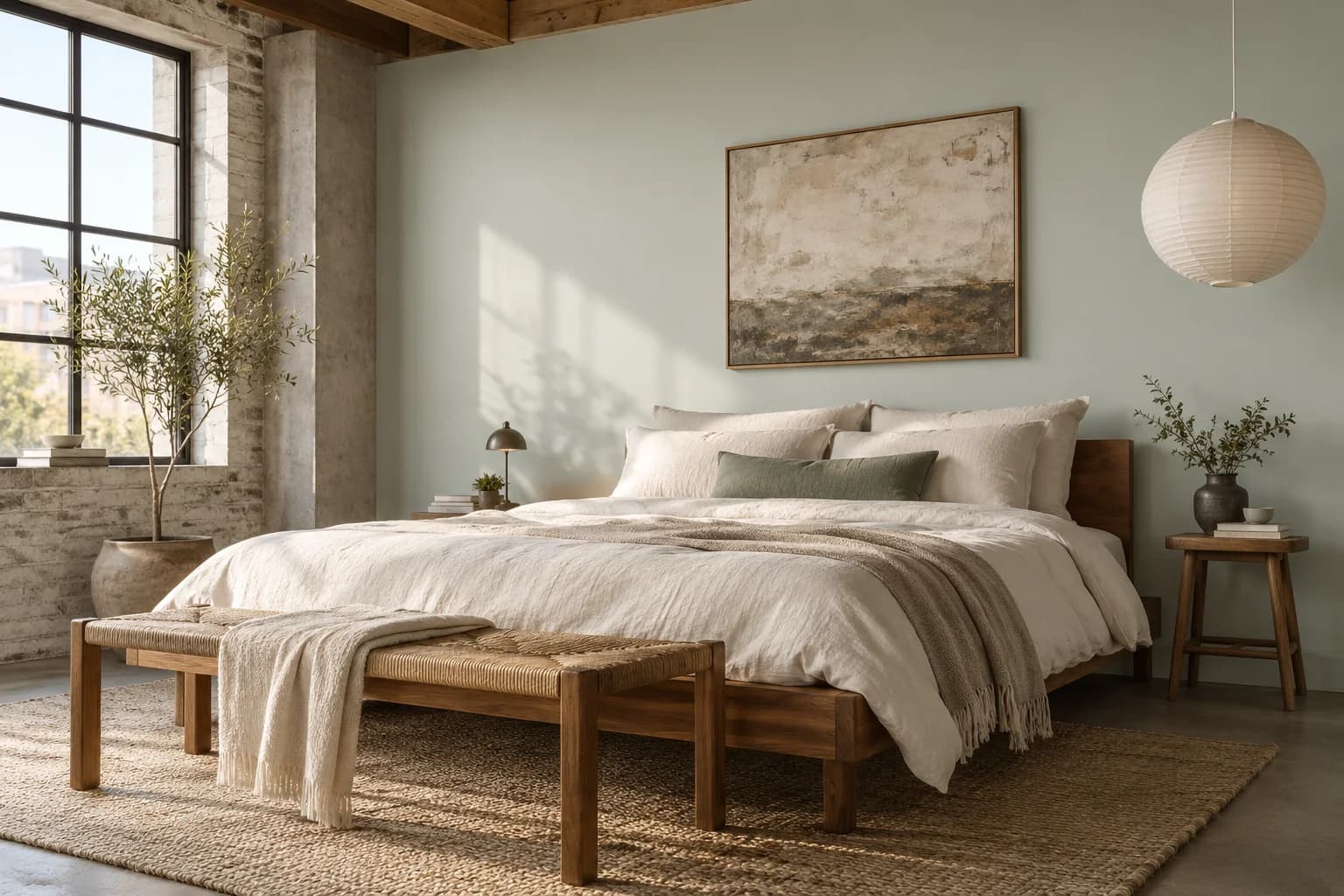 Bedroom featuring Sea Salt paint