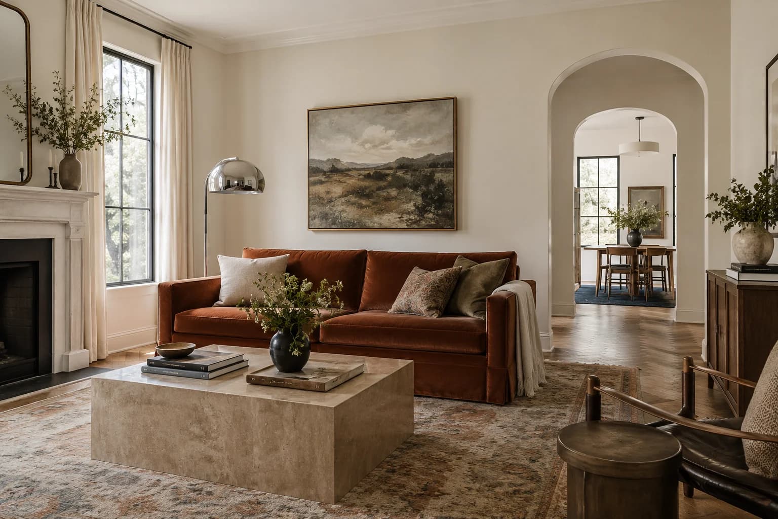 Living room featuring Shoji White paint
