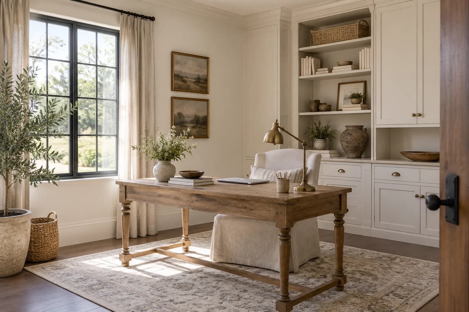 Home office featuring Shoji White paint