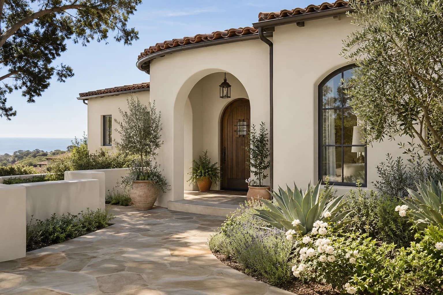 Stucco featuring Shoji White paint