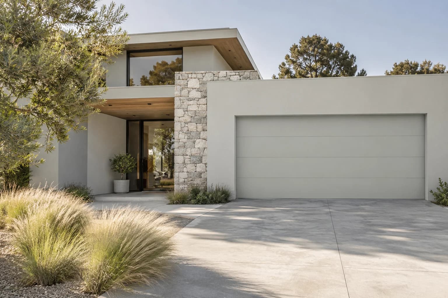 Garage door featuring Silver Strand paint