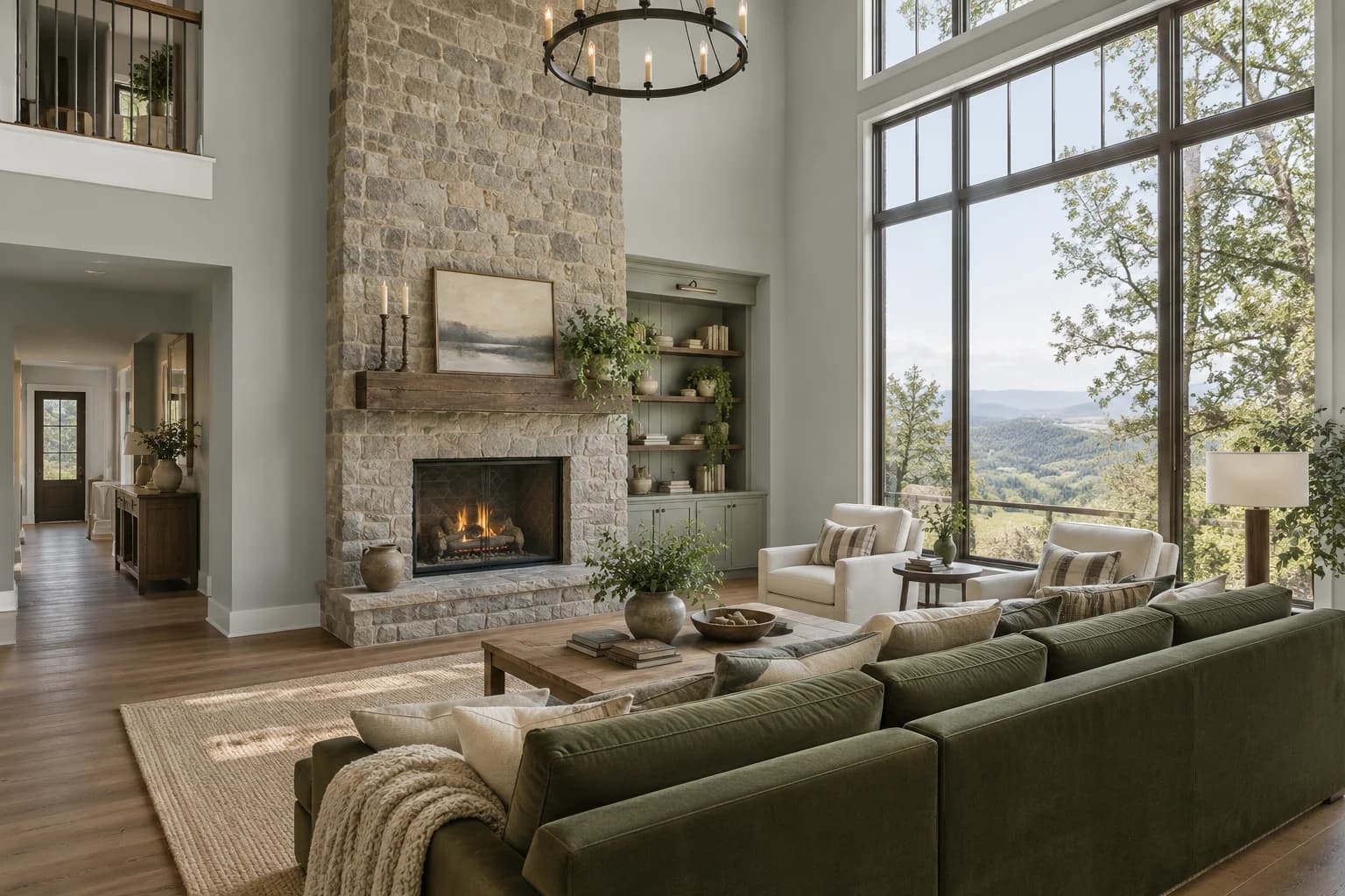 Silver Strand walls in a modern farmhouse living room
