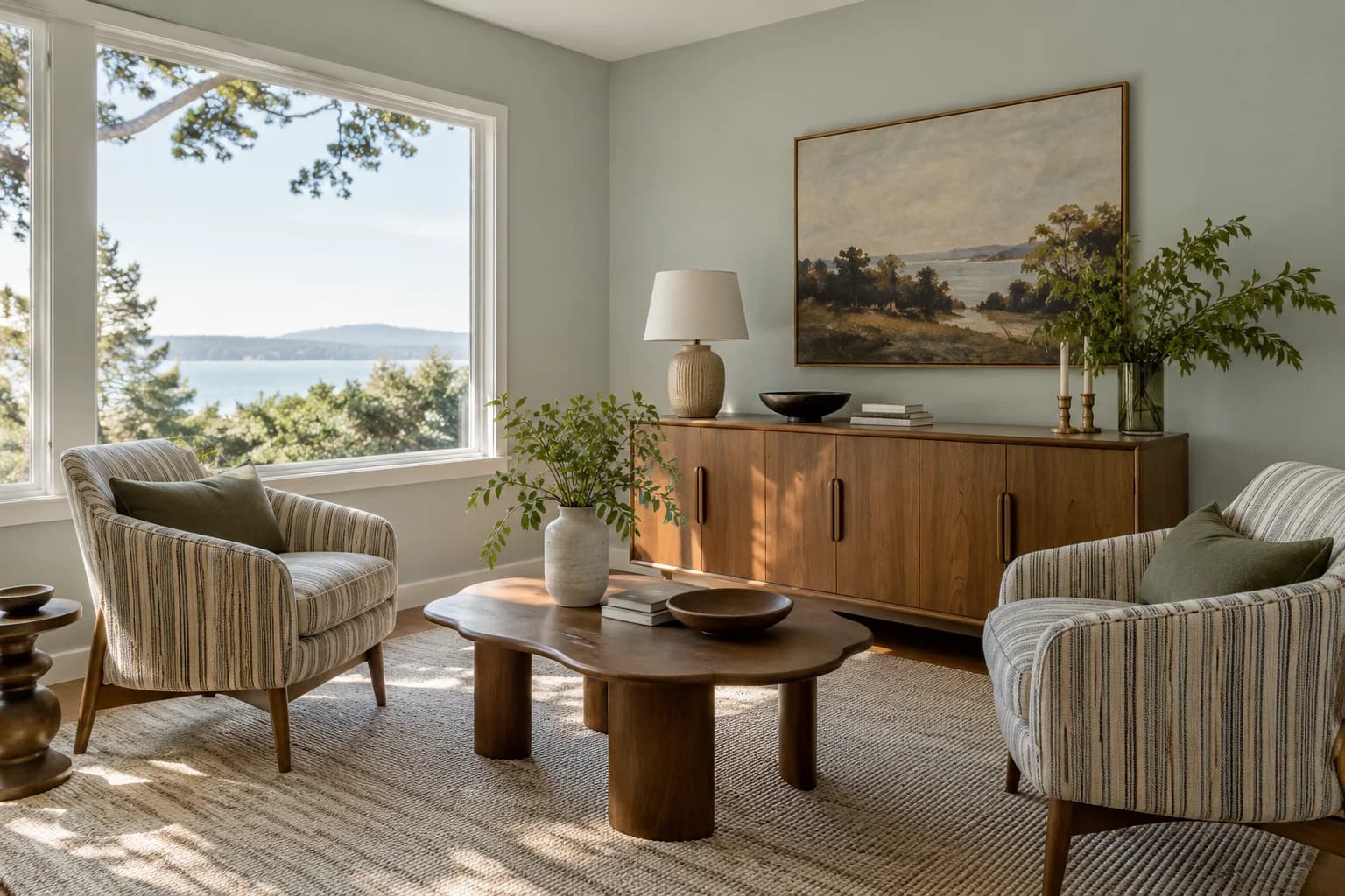 Living room featuring Silver Strand paint