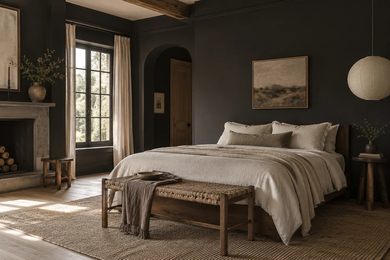 Bedroom featuring Tricorn Black paint