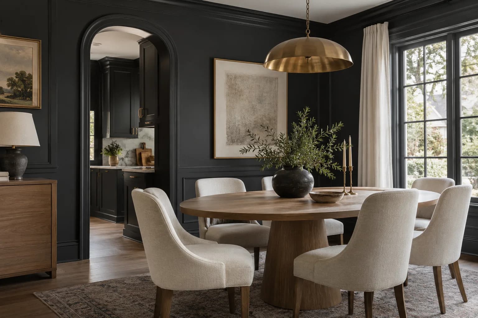 Dining room featuring Tricorn Black paint