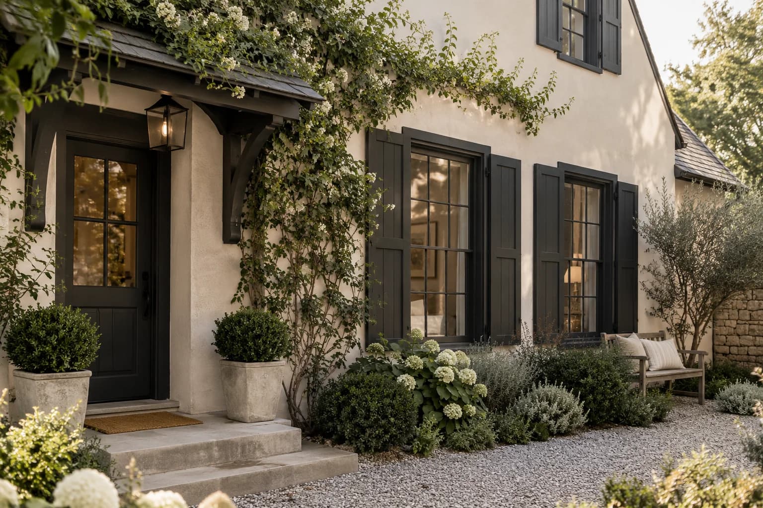 Shutters & trim featuring Tricorn Black paint