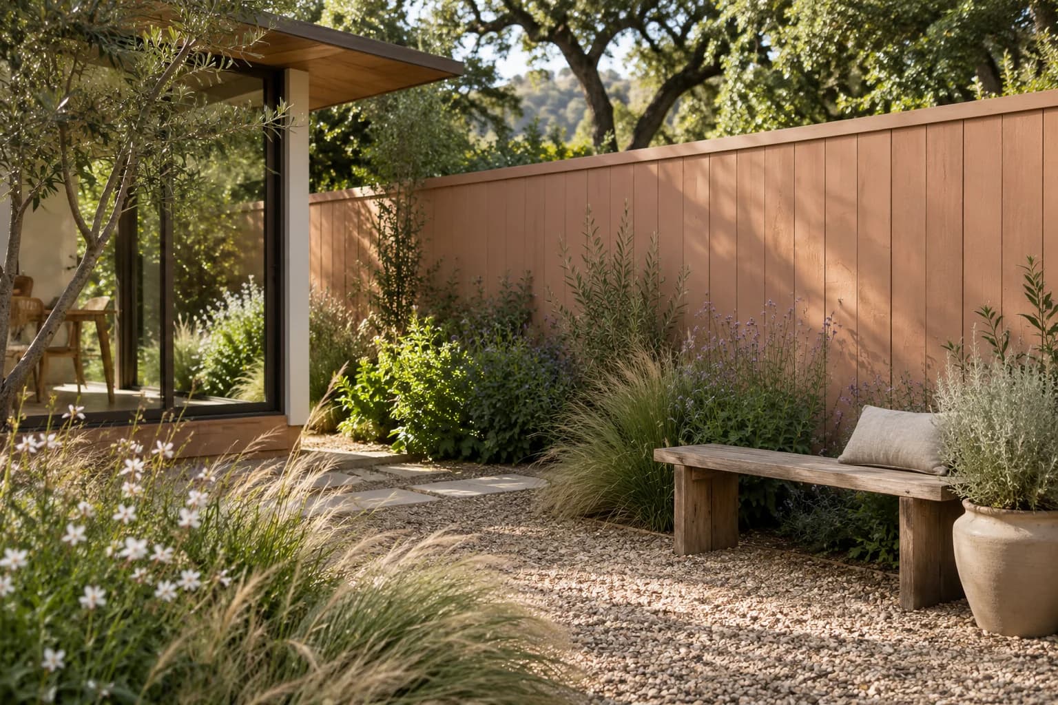 Fences & garden structures featuring Desert Carnation paint