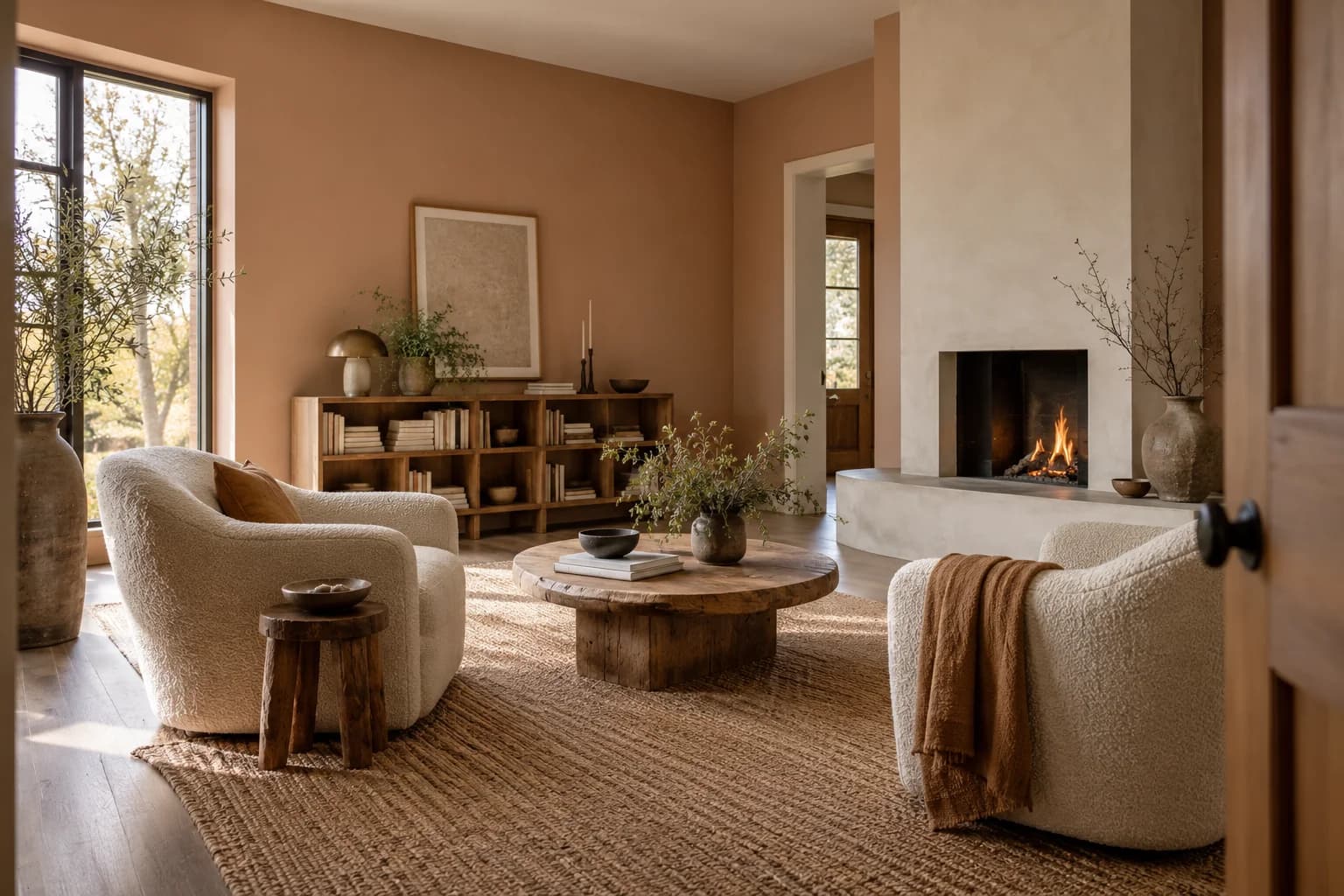Living room featuring Desert Carnation paint