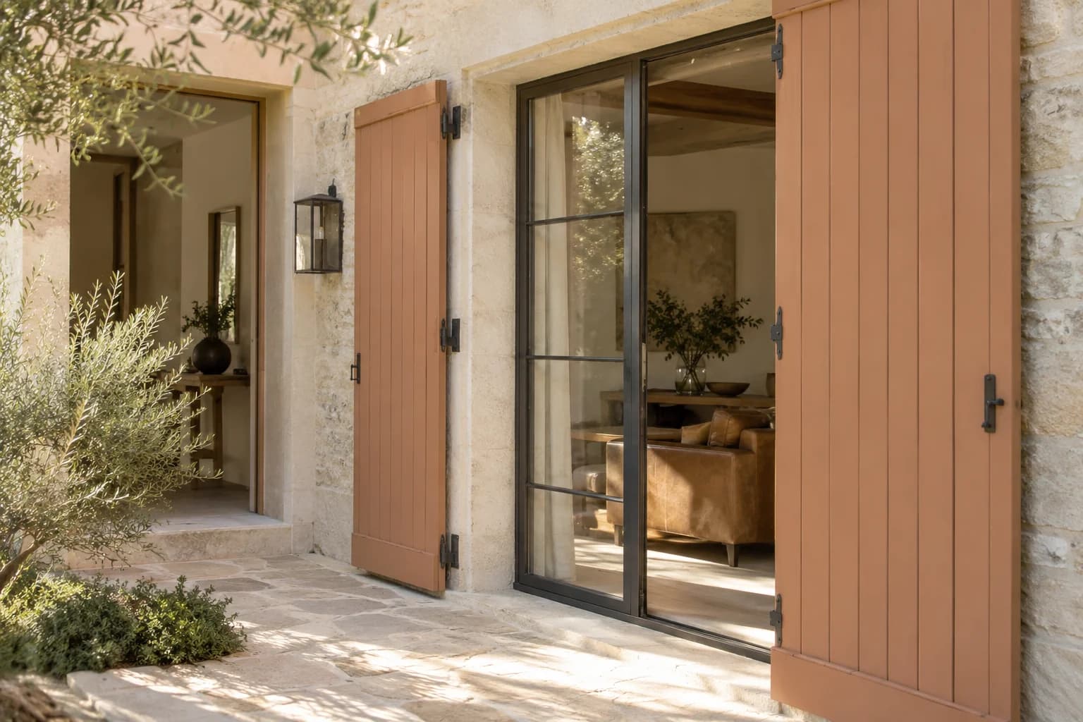 Shutters & trim featuring Desert Carnation paint
