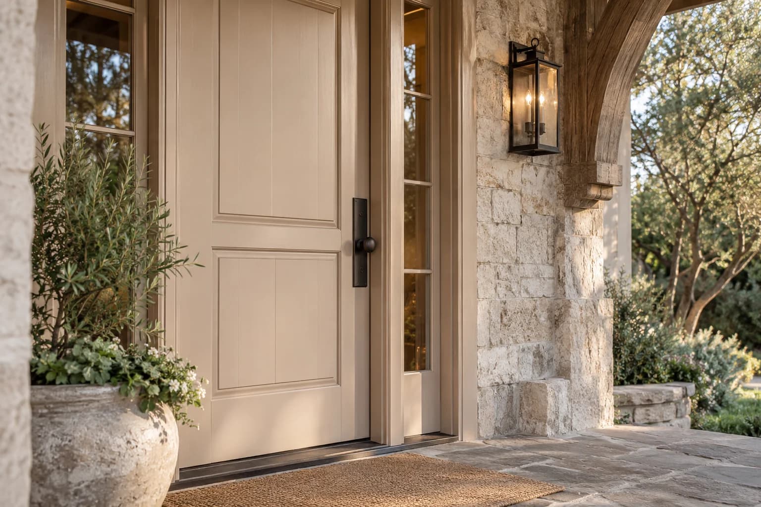 Front door featuring Desert Fortress paint