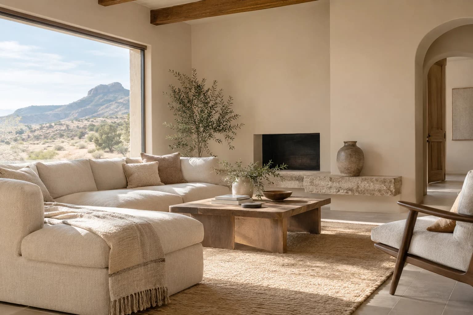 Desert Fortress walls in a Southwestern living room