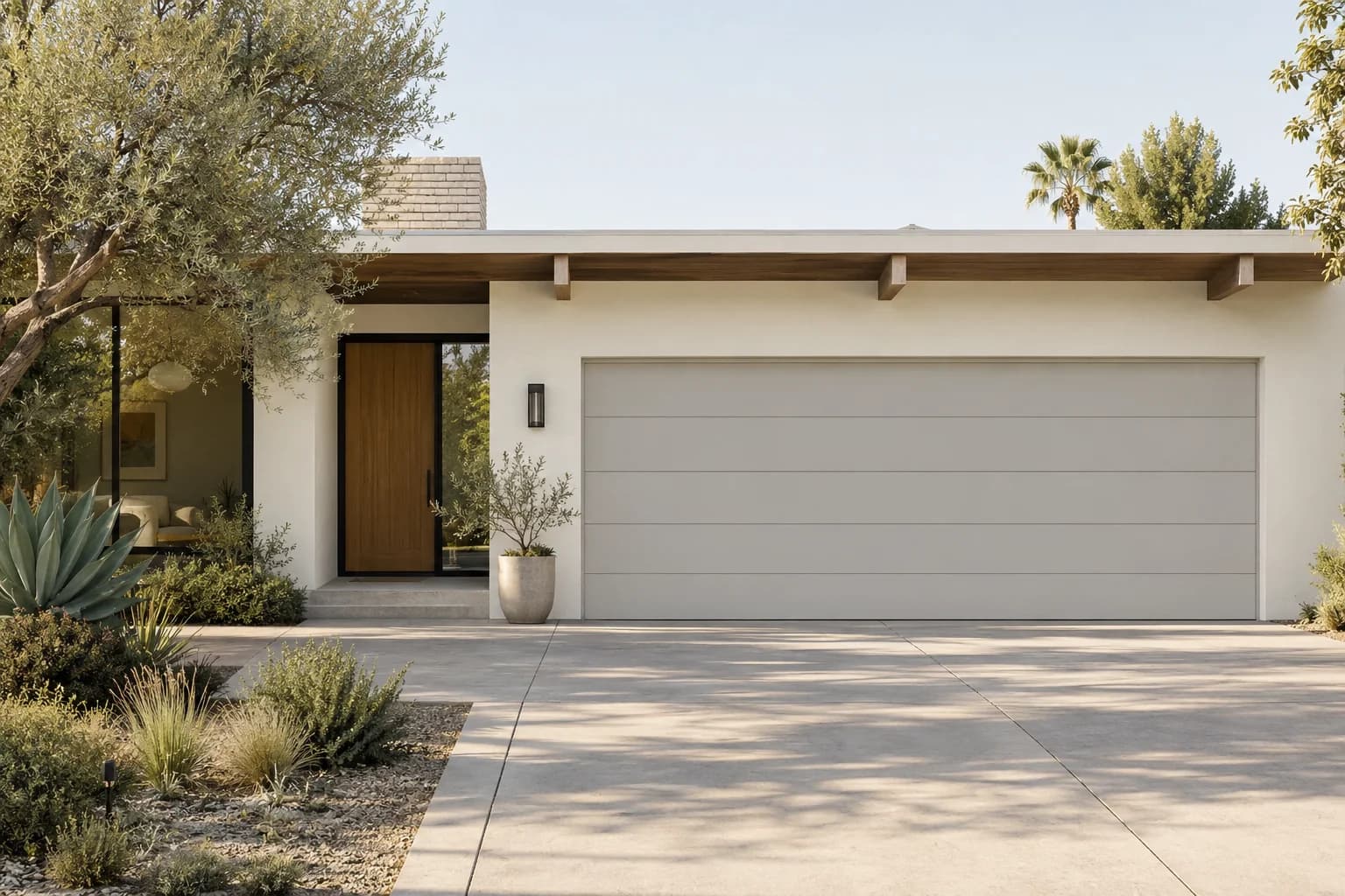 Garage door featuring Filtered Shade paint