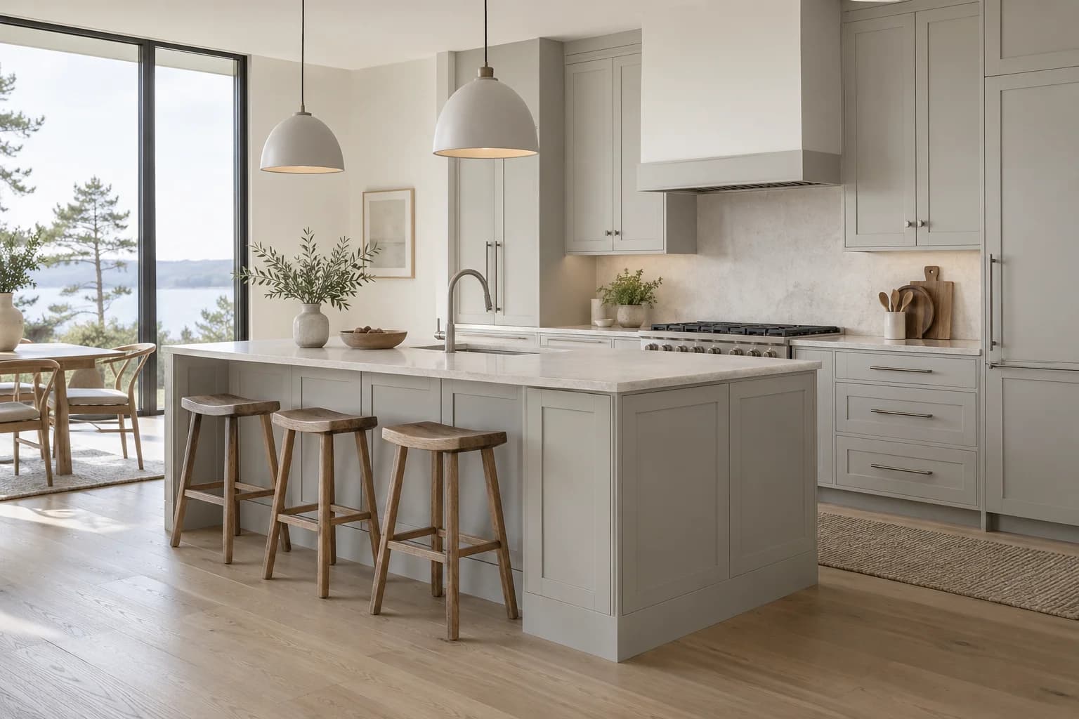 Kitchen cabinets featuring Filtered Shade paint