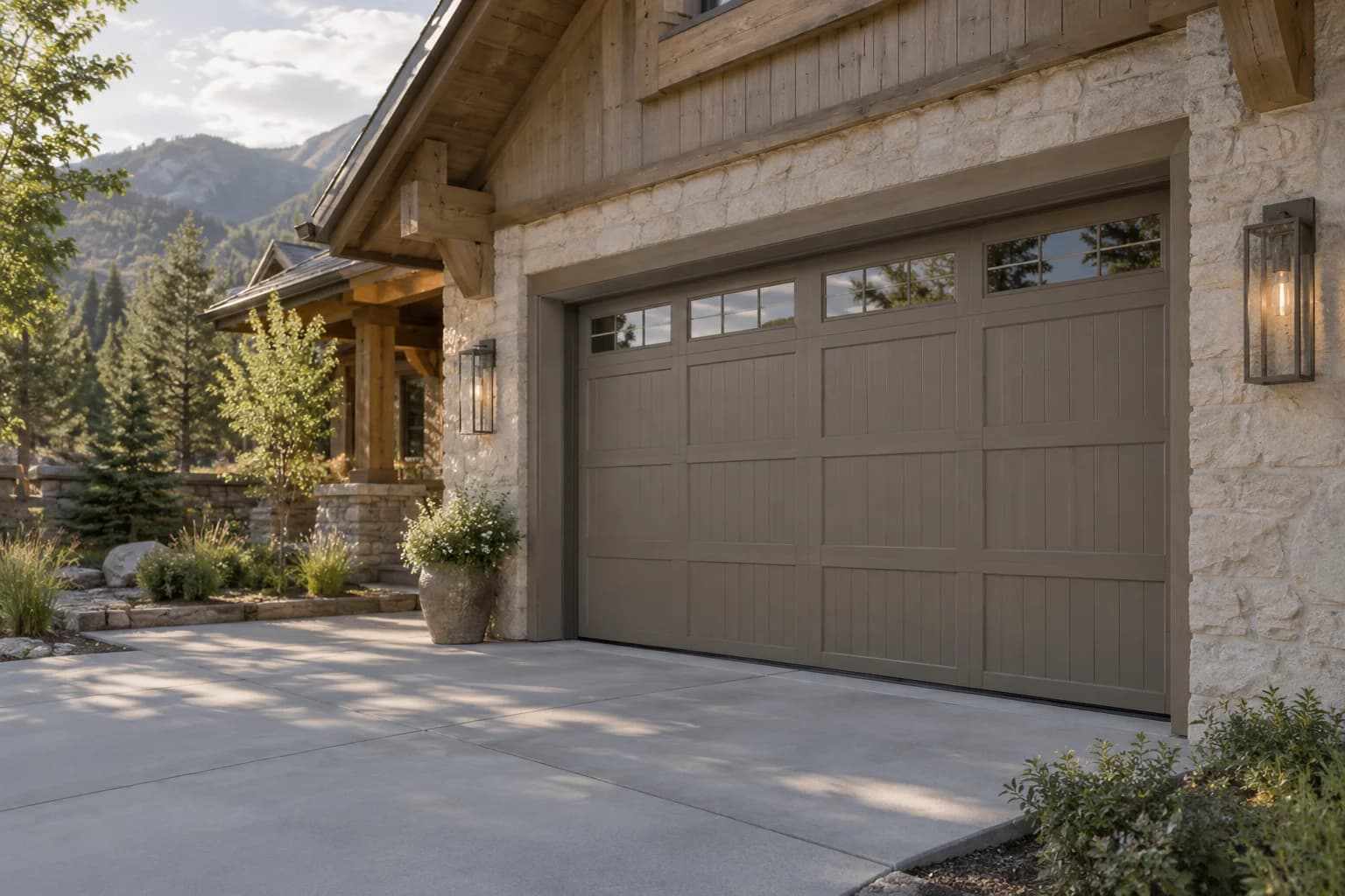 Garage door featuring Seine paint