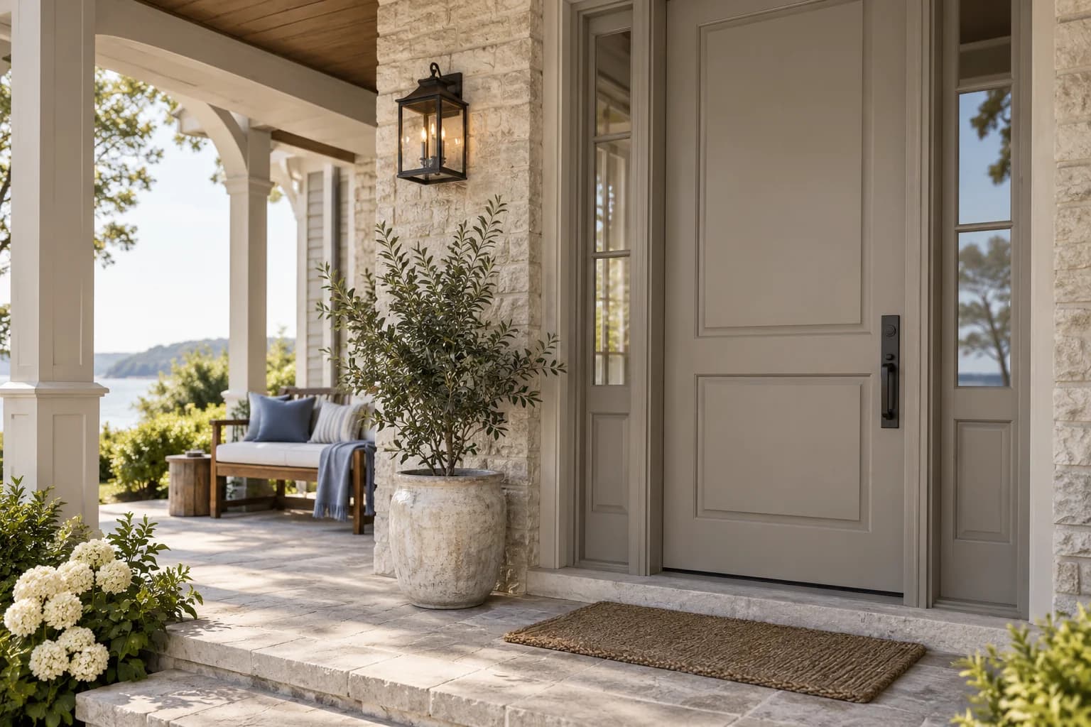 Front door featuring Smoked Oyster paint