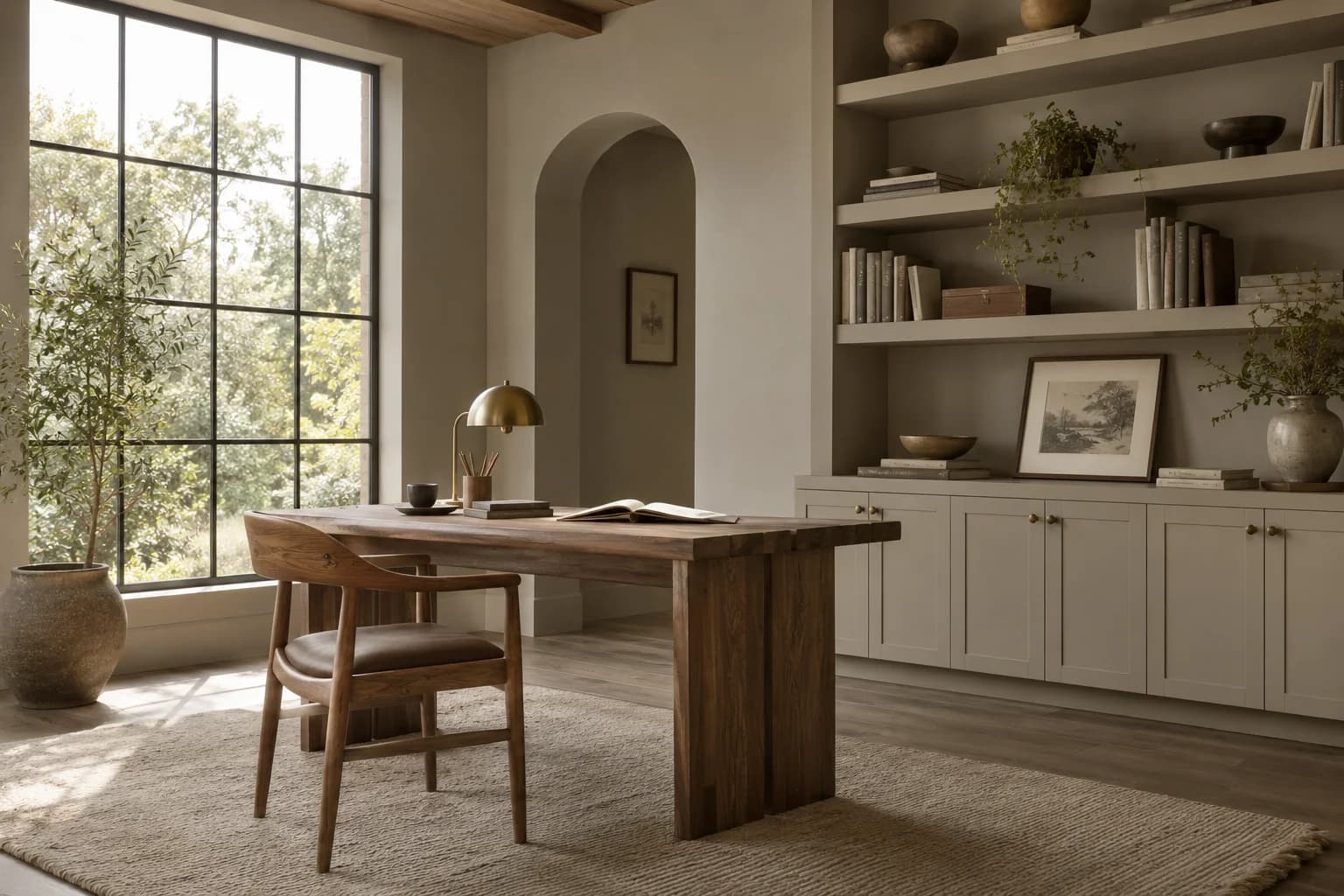Home office featuring Smoked Oyster paint