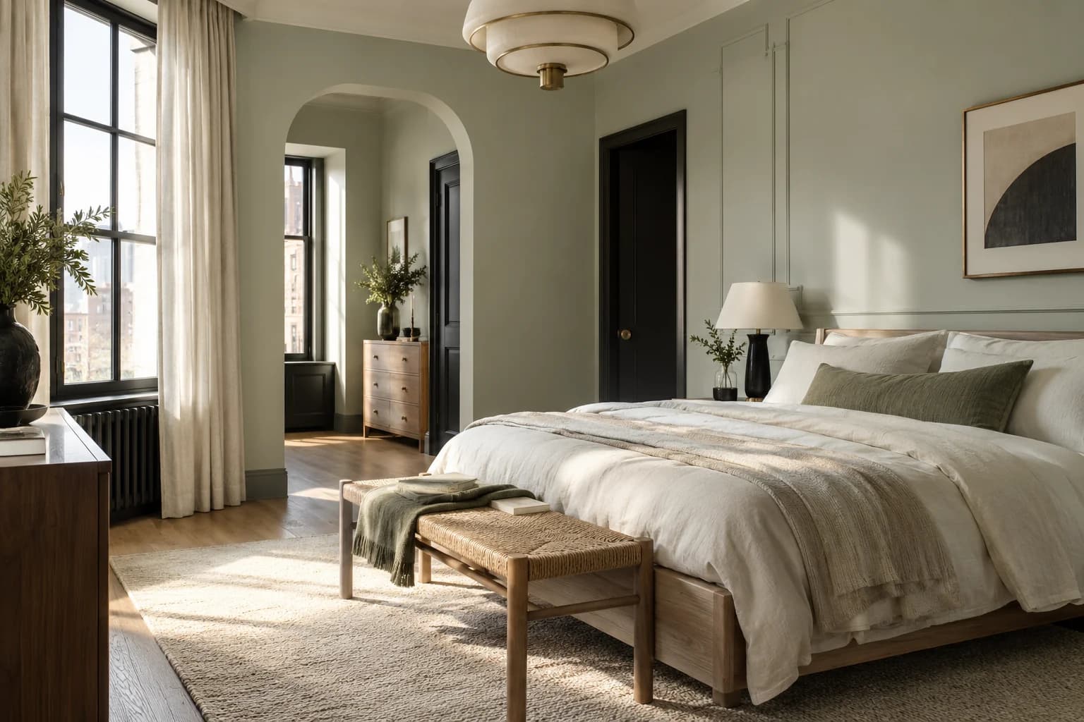 Bedroom featuring Sparkling Sage paint