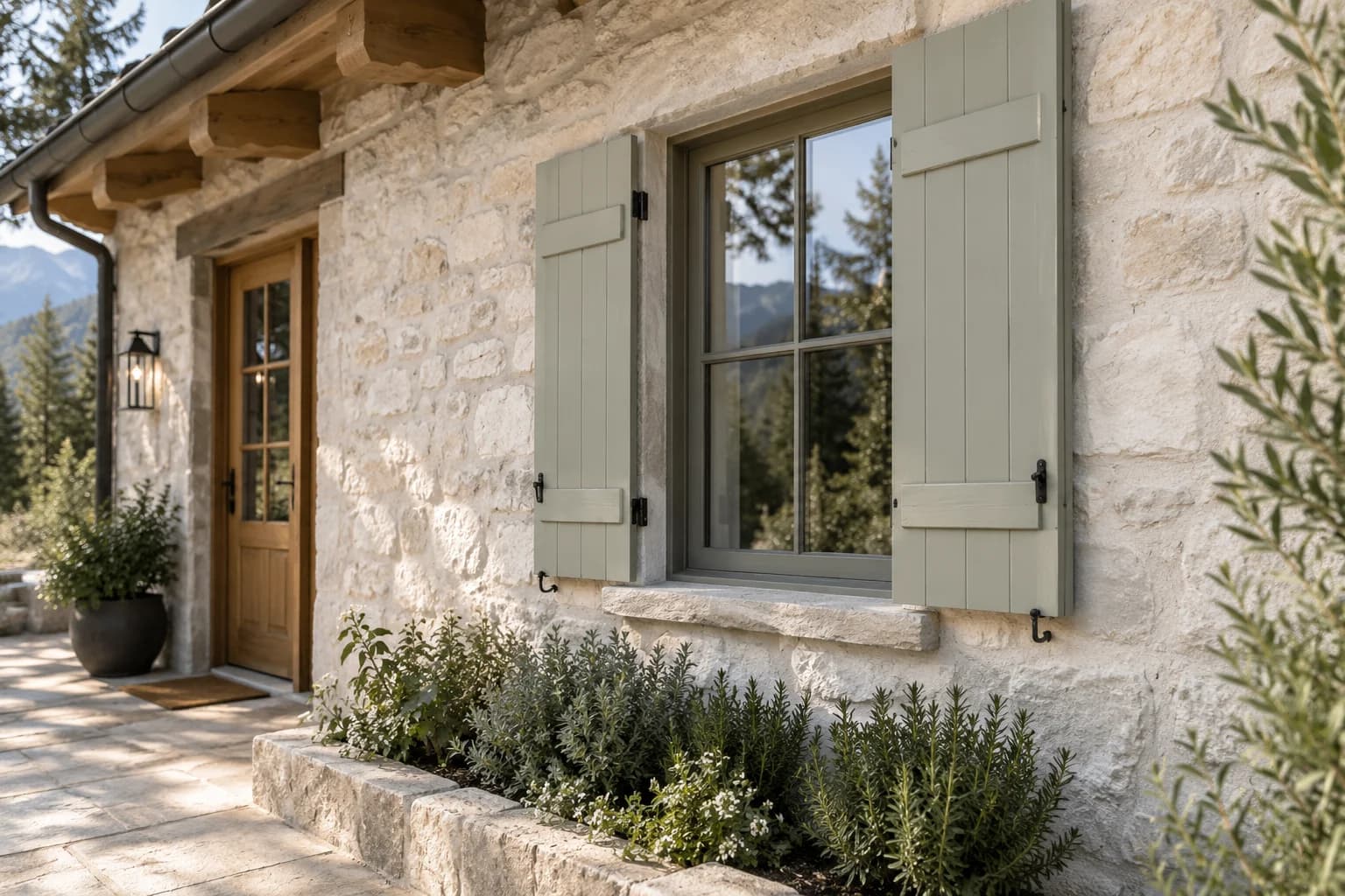 Shutters & trim featuring Sparkling Sage paint
