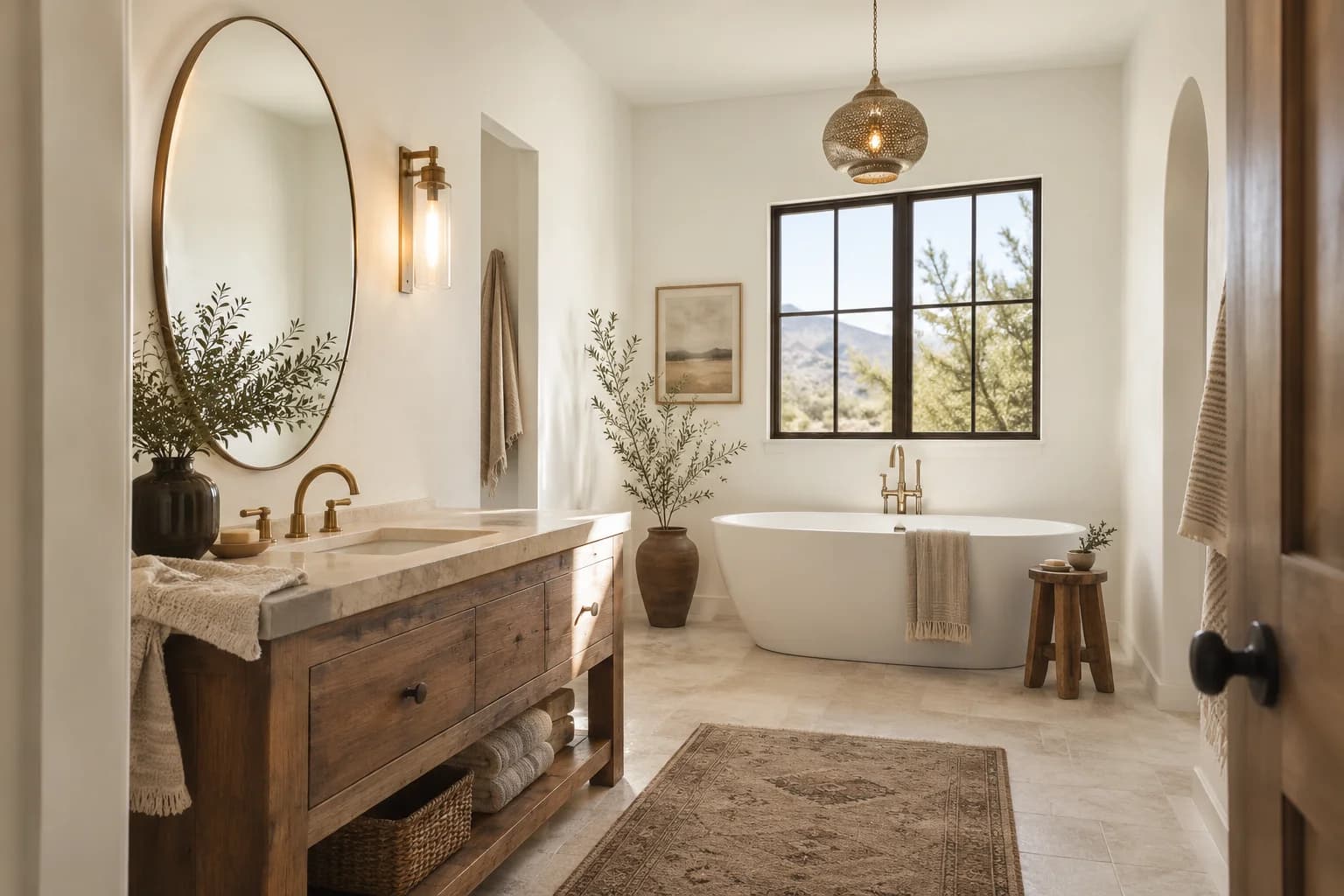 Bathroom featuring Swiss Coffee paint