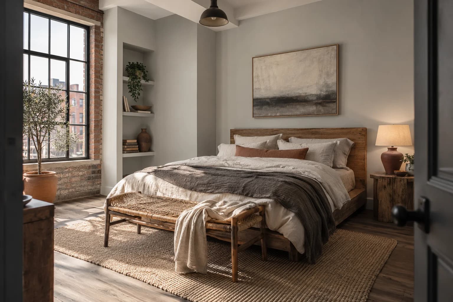 Bedroom featuring Tempered Gray paint