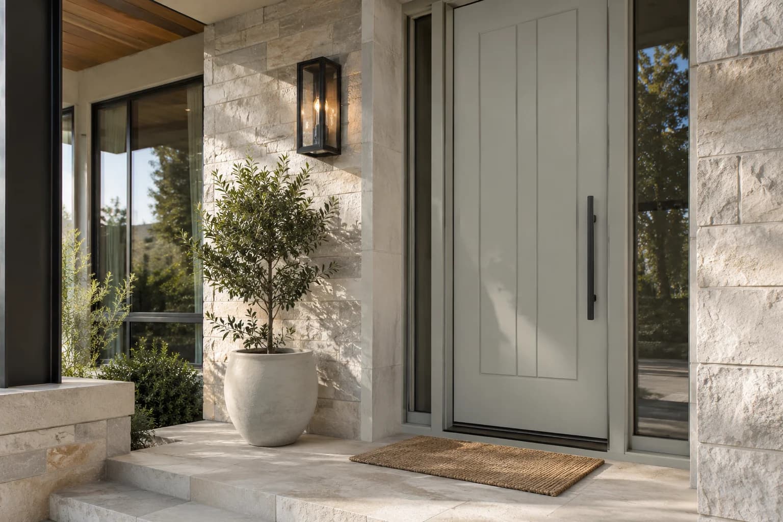Front door featuring Tempered Gray paint