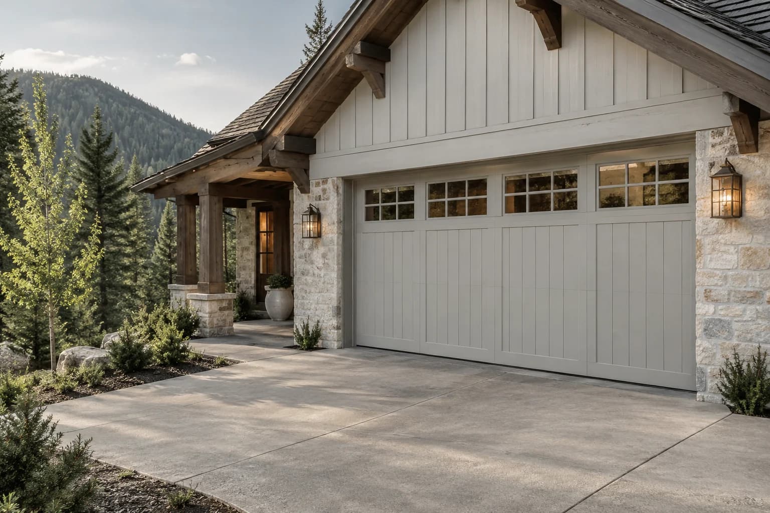 Garage door featuring Tempered Gray paint