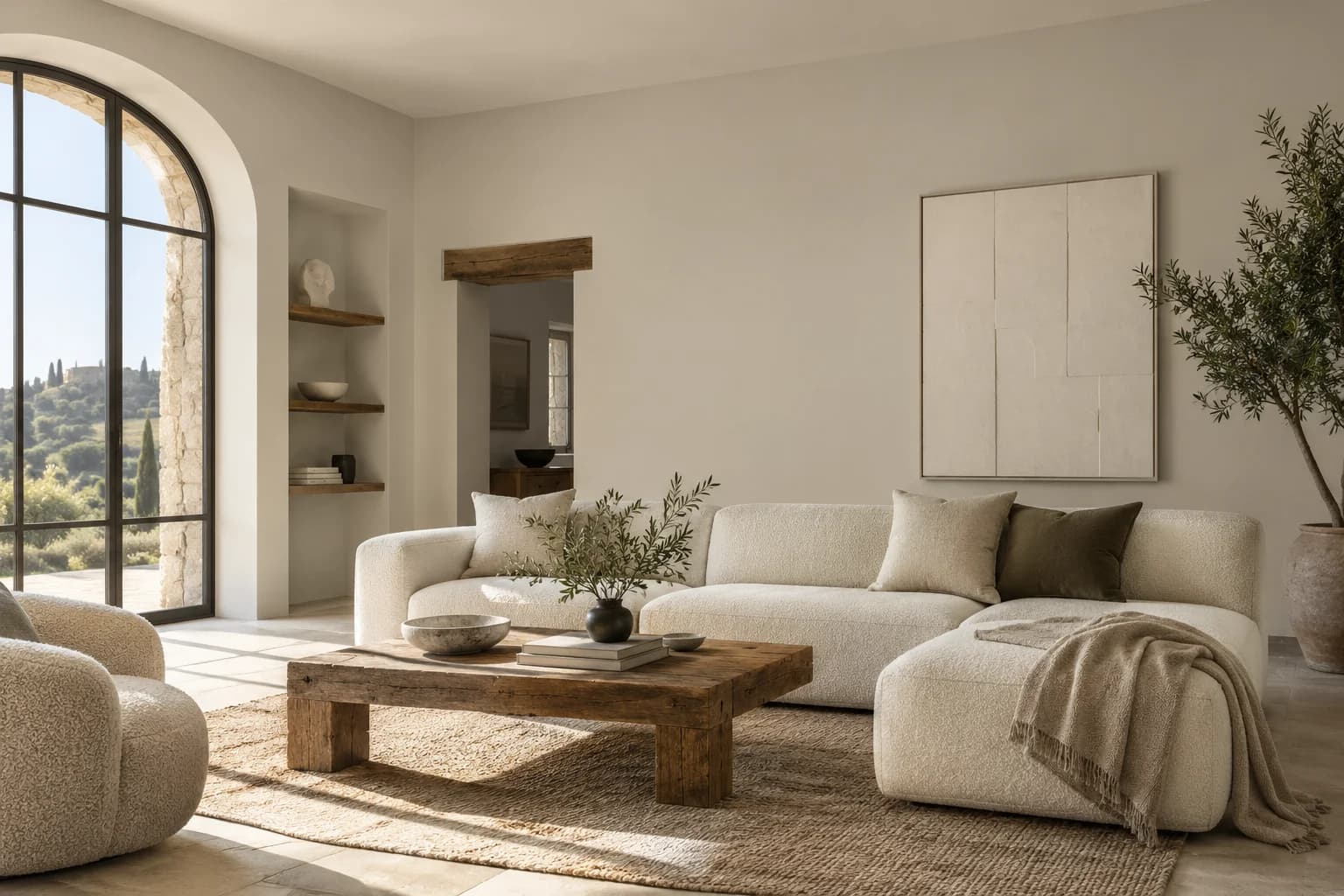 Villa Grey walls in an Italian modern living room