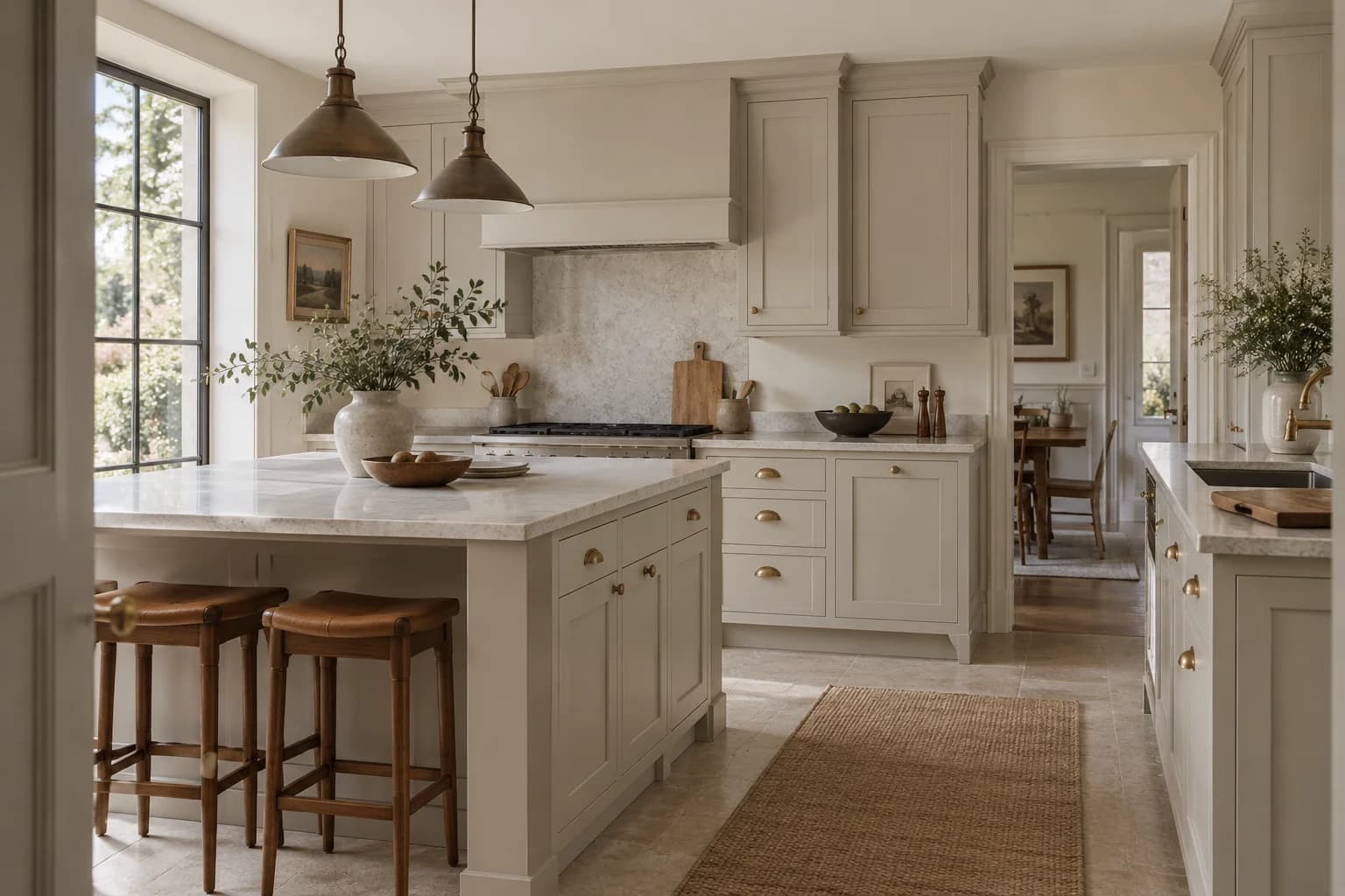 Kitchen cabinets featuring Villa Grey paint