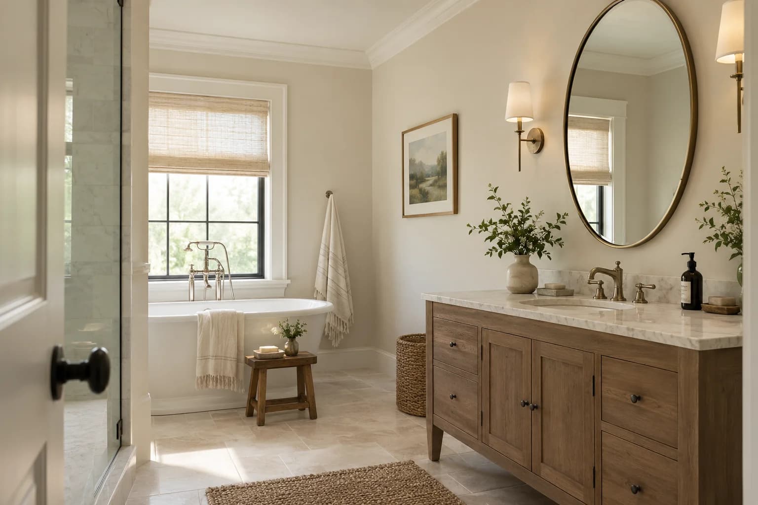 Bathroom featuring Warm Putty paint