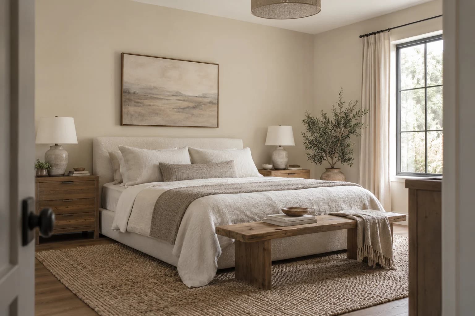 Bedroom featuring Warm Putty paint