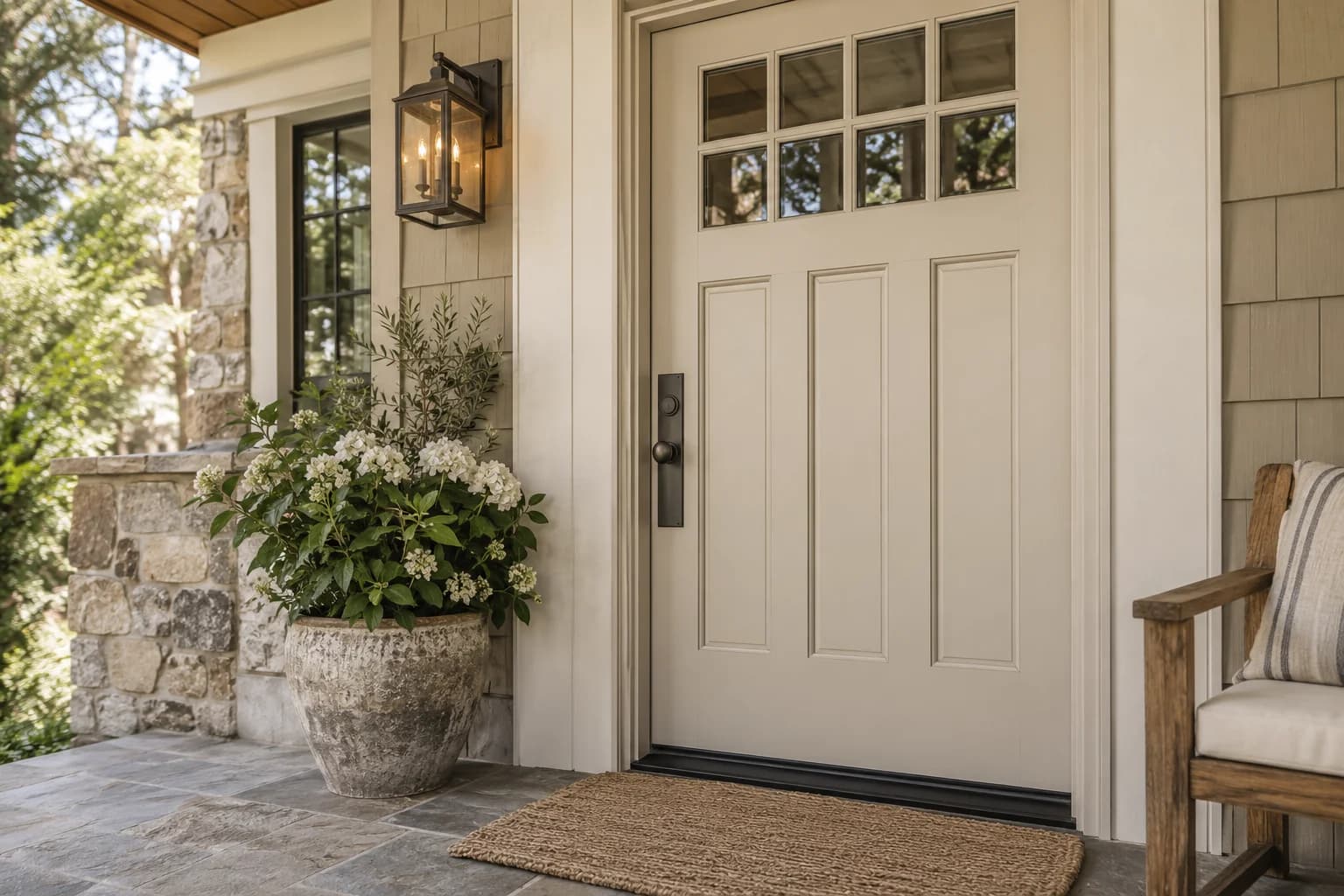 Front door featuring Warm Putty paint