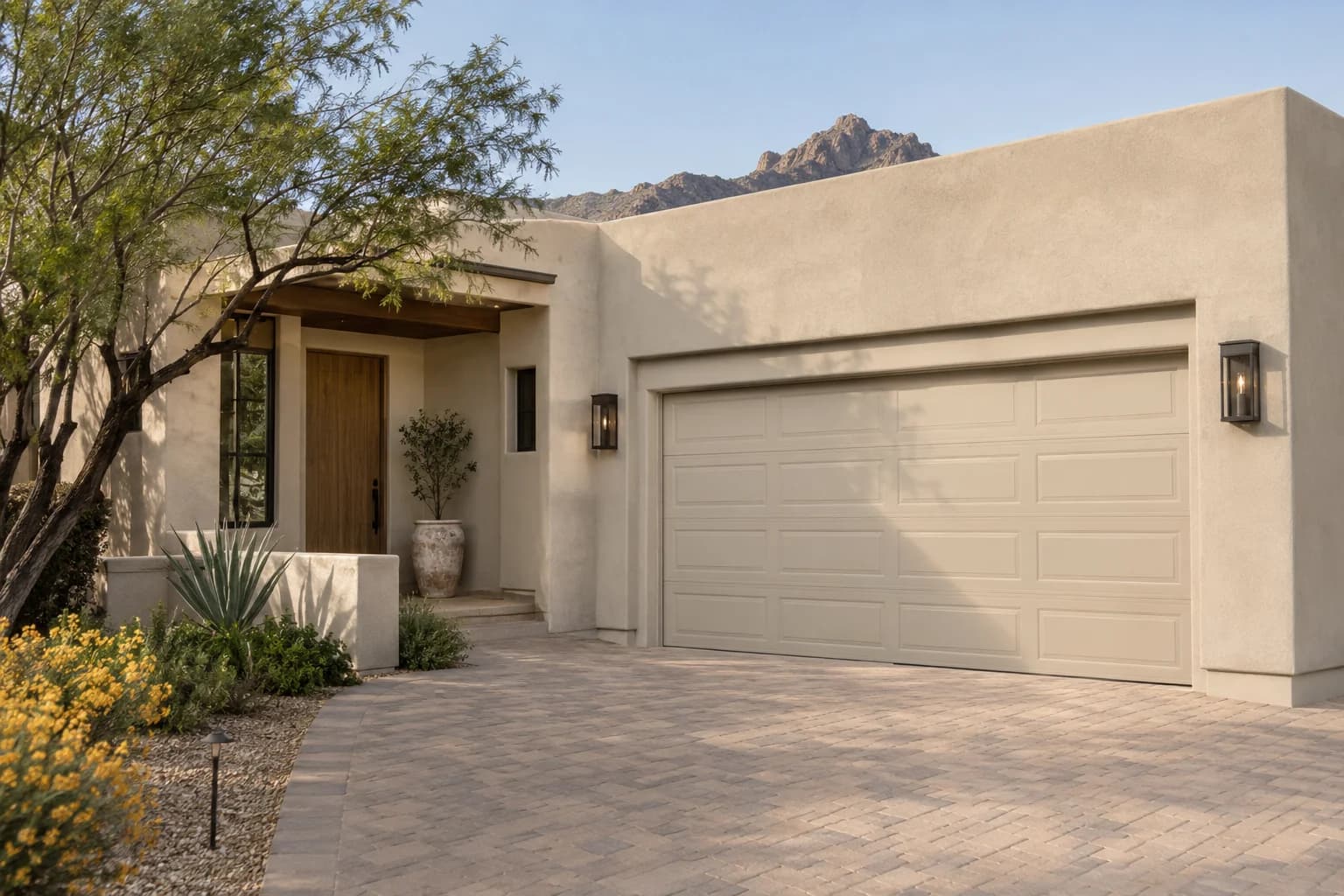 Garage door featuring Warm Putty paint
