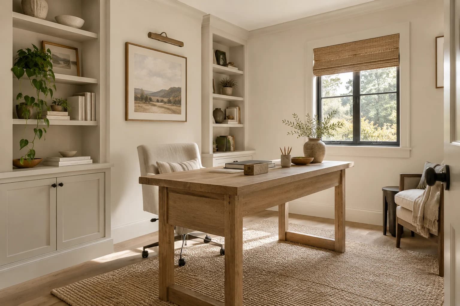 Home office featuring Warm Putty paint