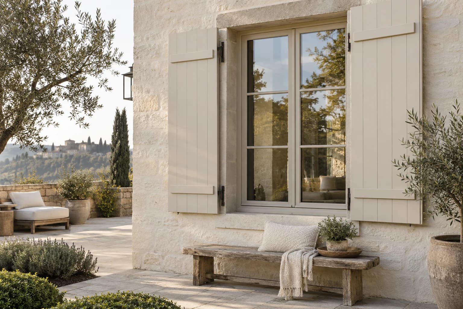 Shutters & trim featuring Warm Putty paint