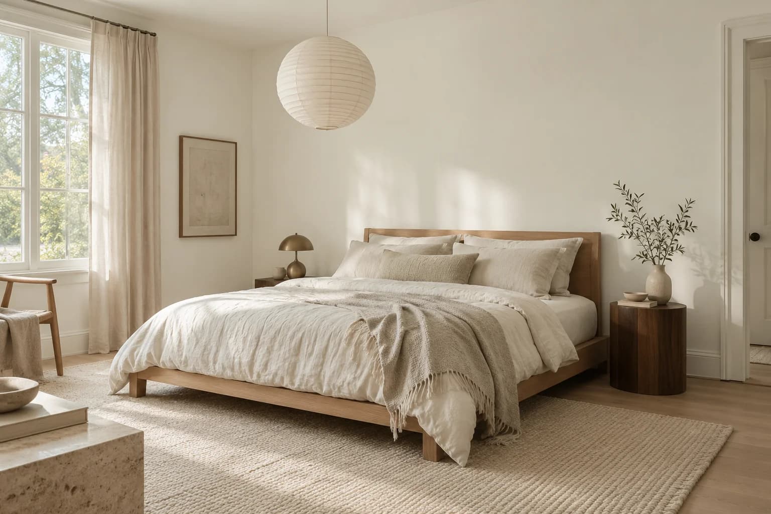 Bedroom featuring White Dove paint