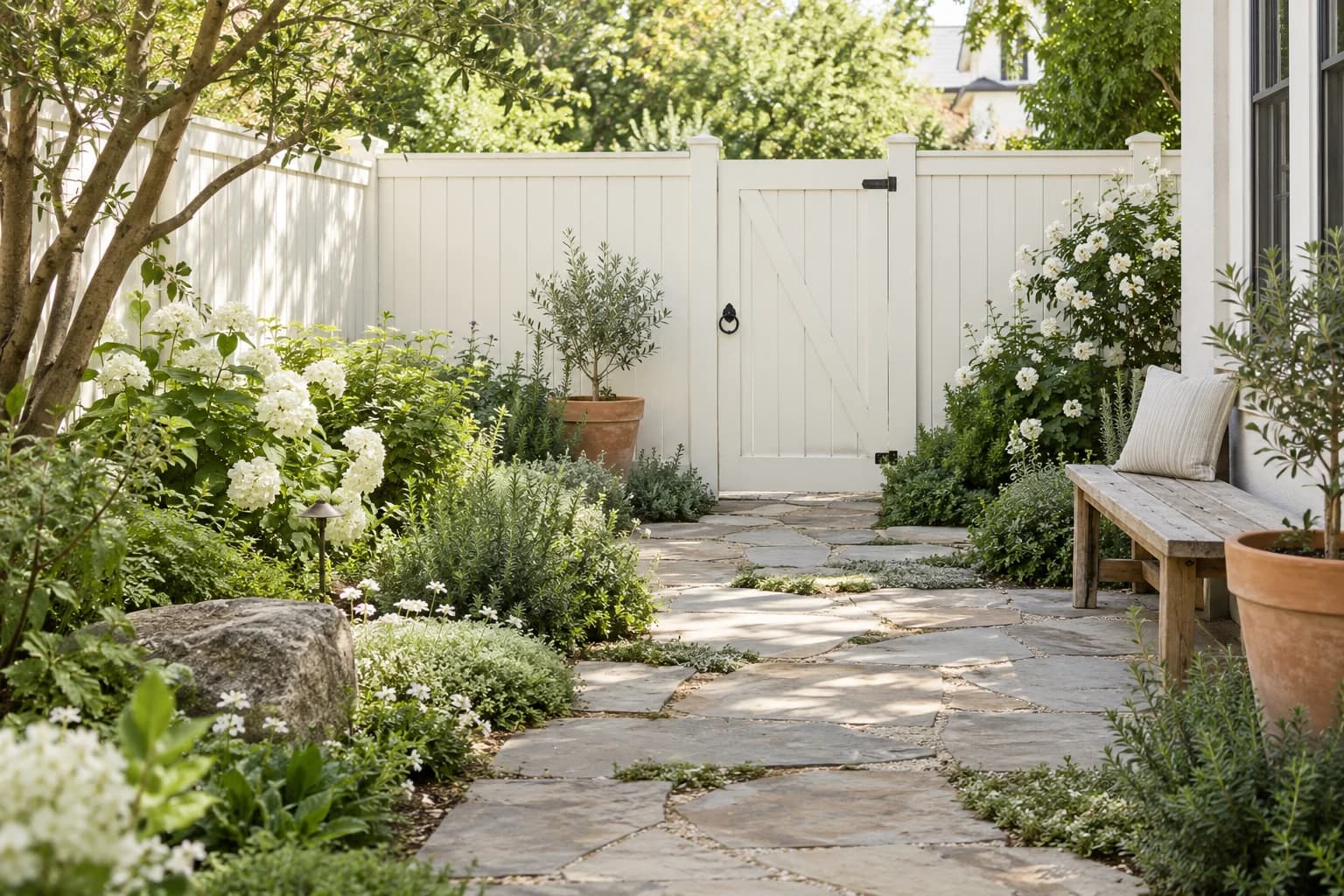Fences & garden structures featuring White Dove paint