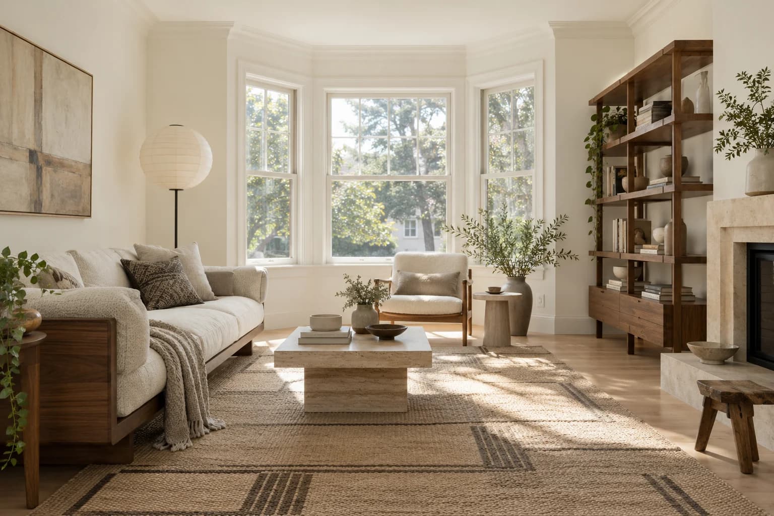 Living room featuring White Dove paint