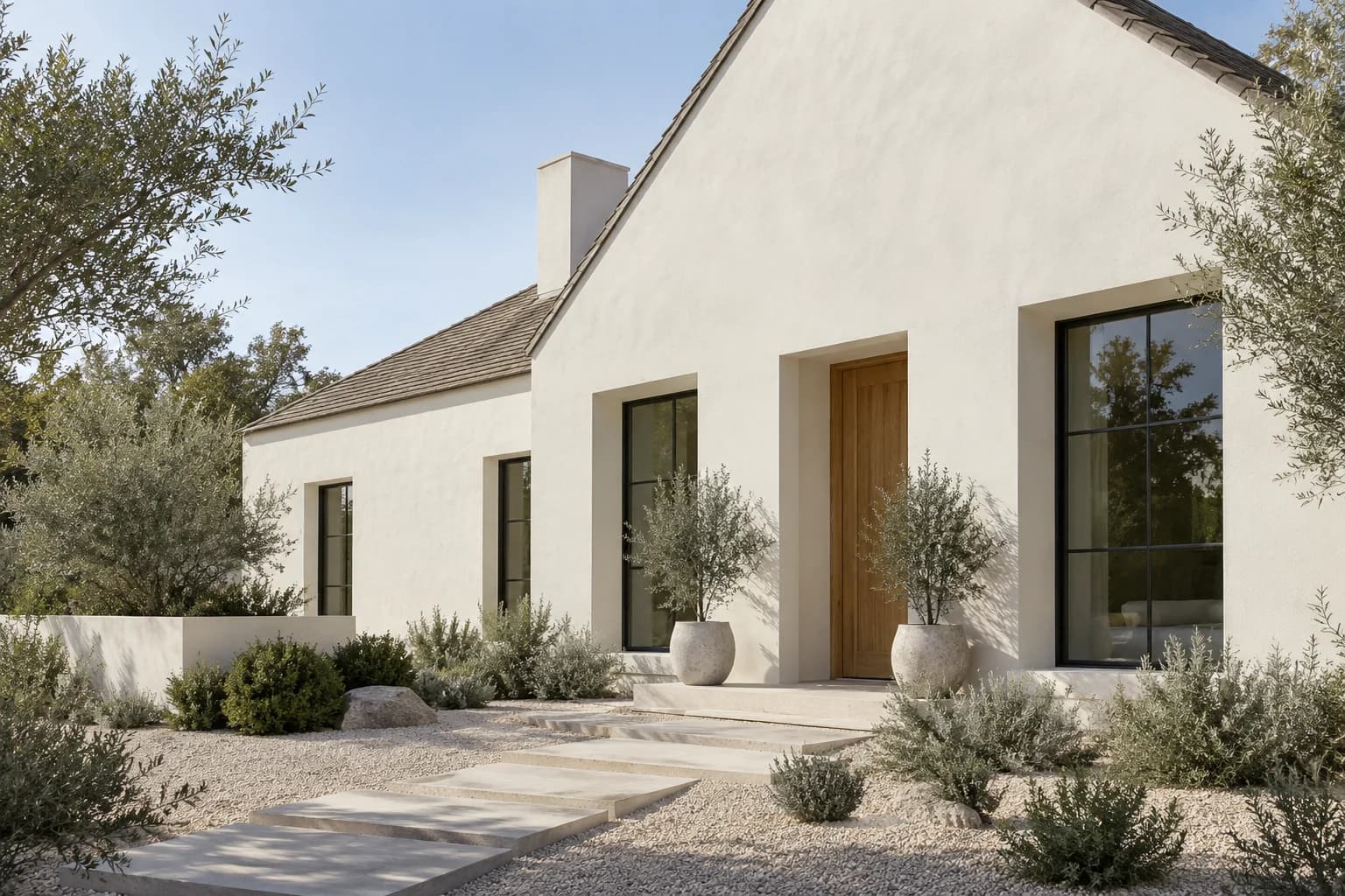 Stucco featuring White Dove paint