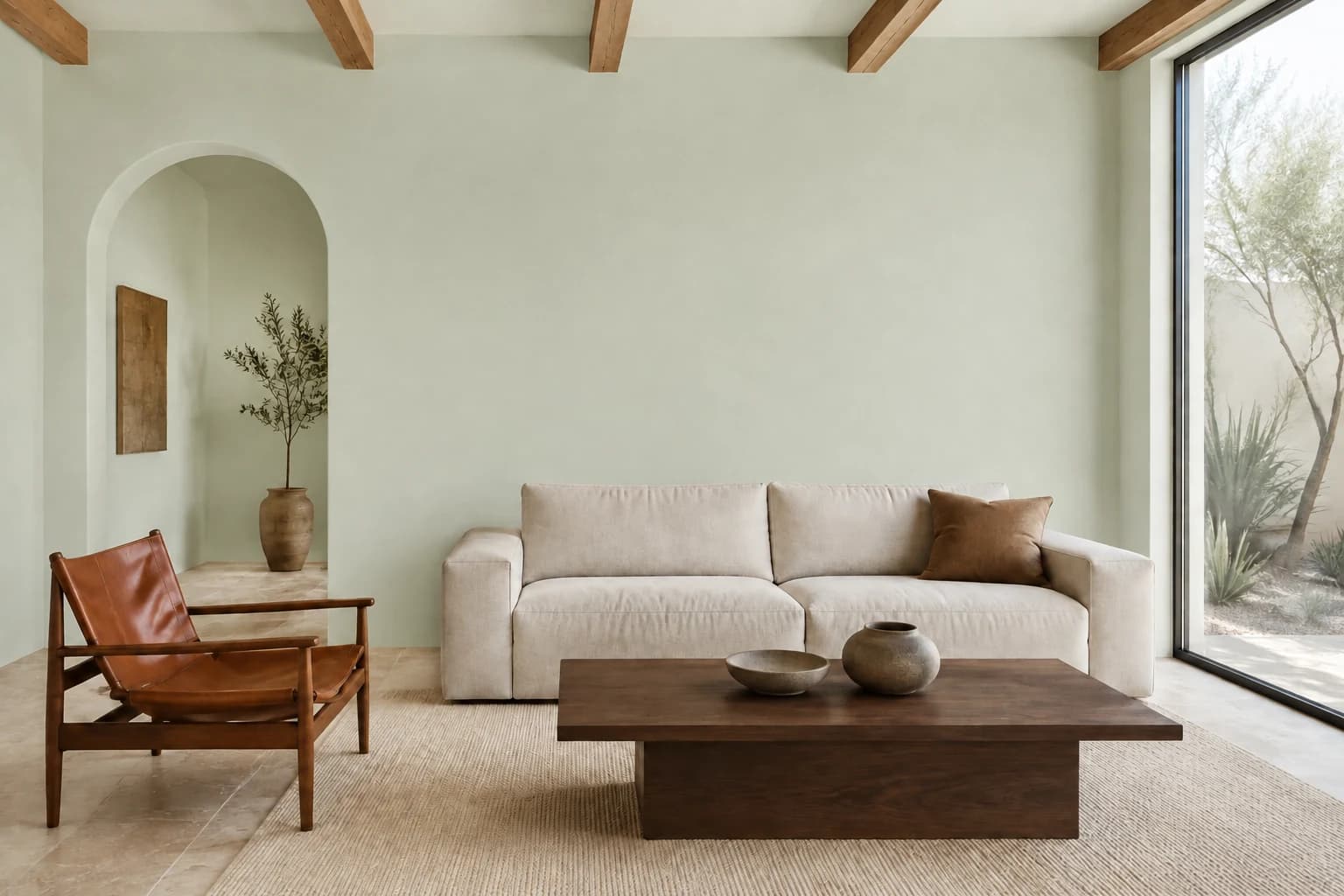 Southwestern living room repainted in Green Lane by Dunn-Edwards