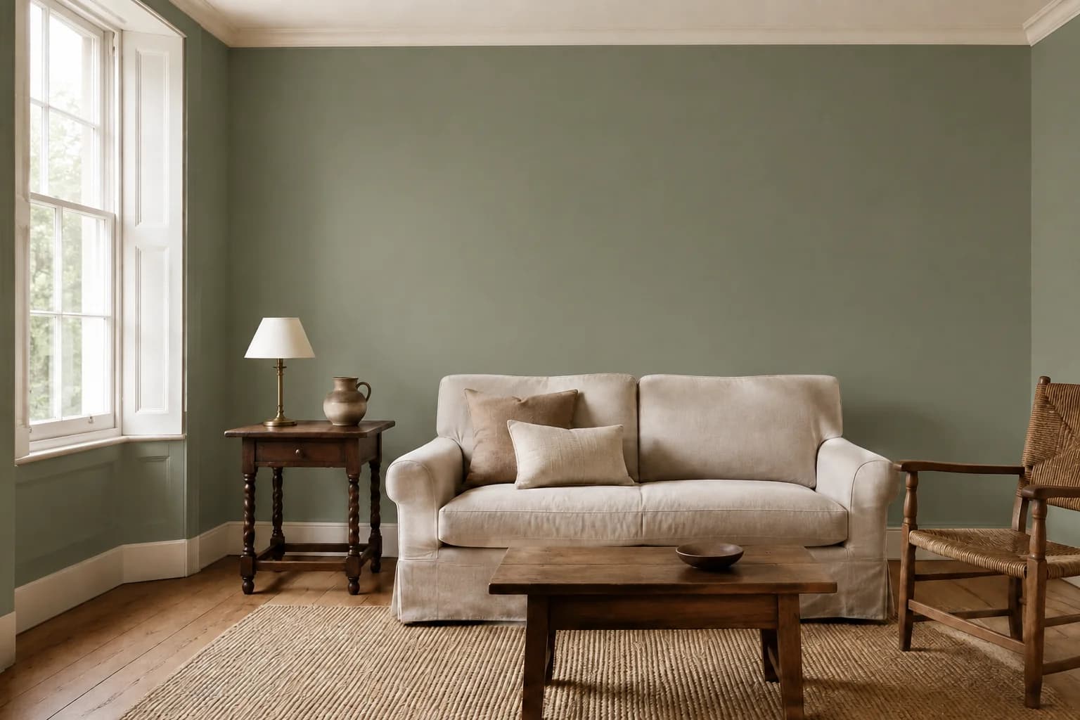 Wohnzimmer im Landhausstil in Card Room Green von Farrow & Ball