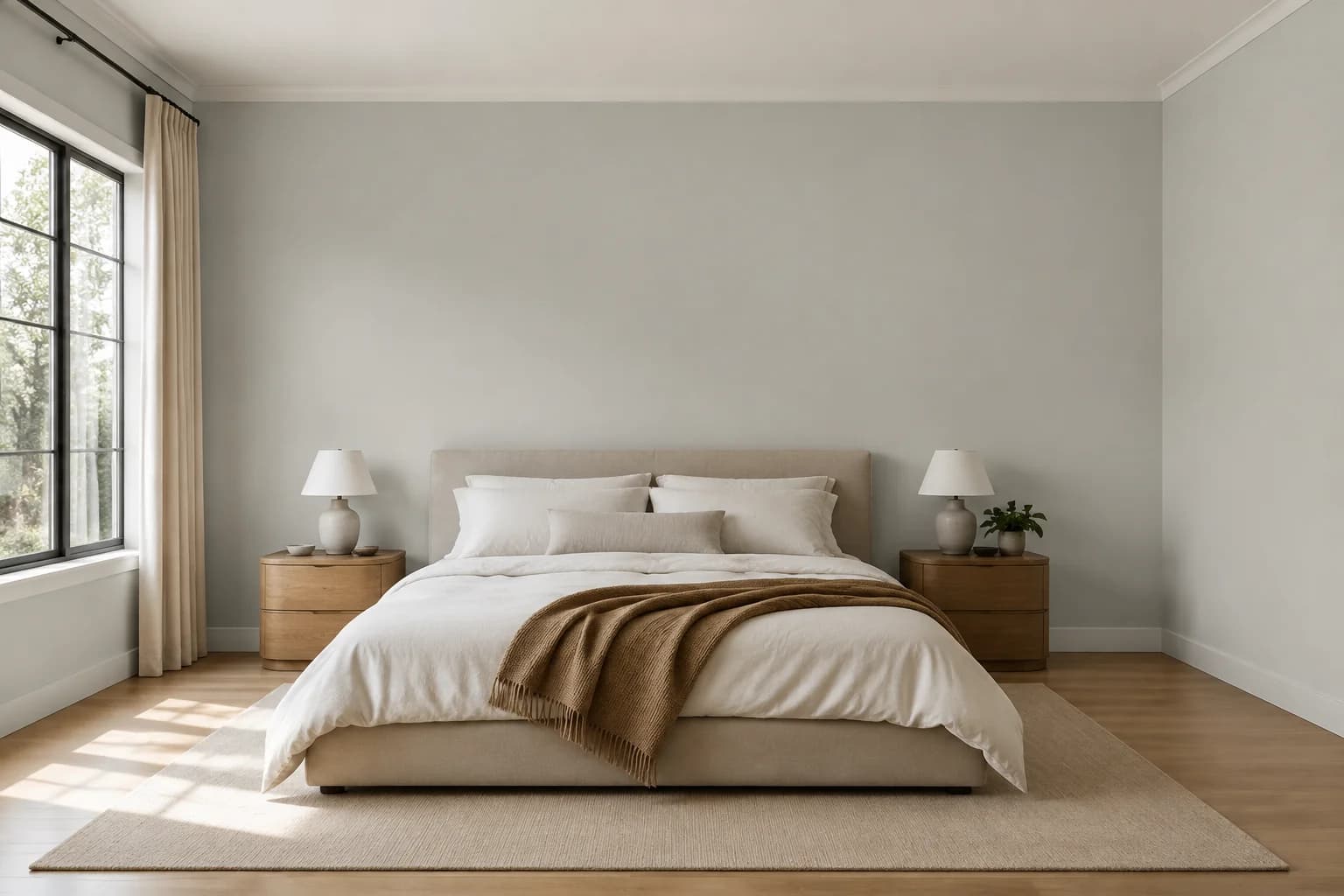 bedroom repainted in Gray Owl by Benjamin Moore