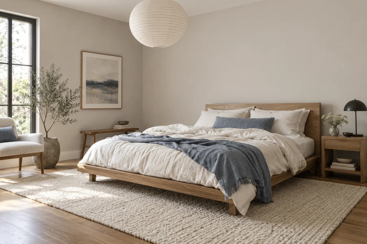 Bedroom featuring Agreeable Gray paint