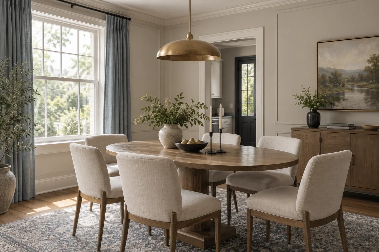 Dining room featuring Agreeable Gray paint