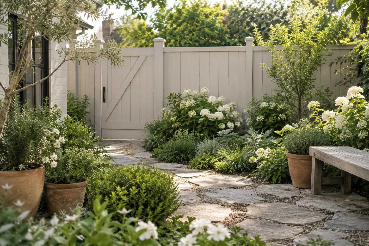 Fences & garden structures featuring Agreeable Gray paint