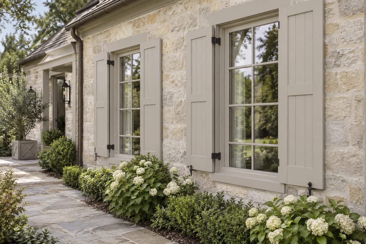 Shutters & trim featuring Agreeable Gray paint