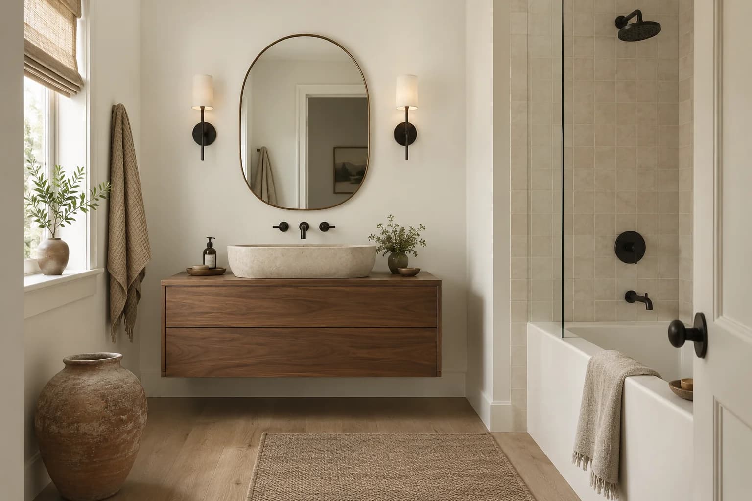 Bathroom featuring Alabaster paint