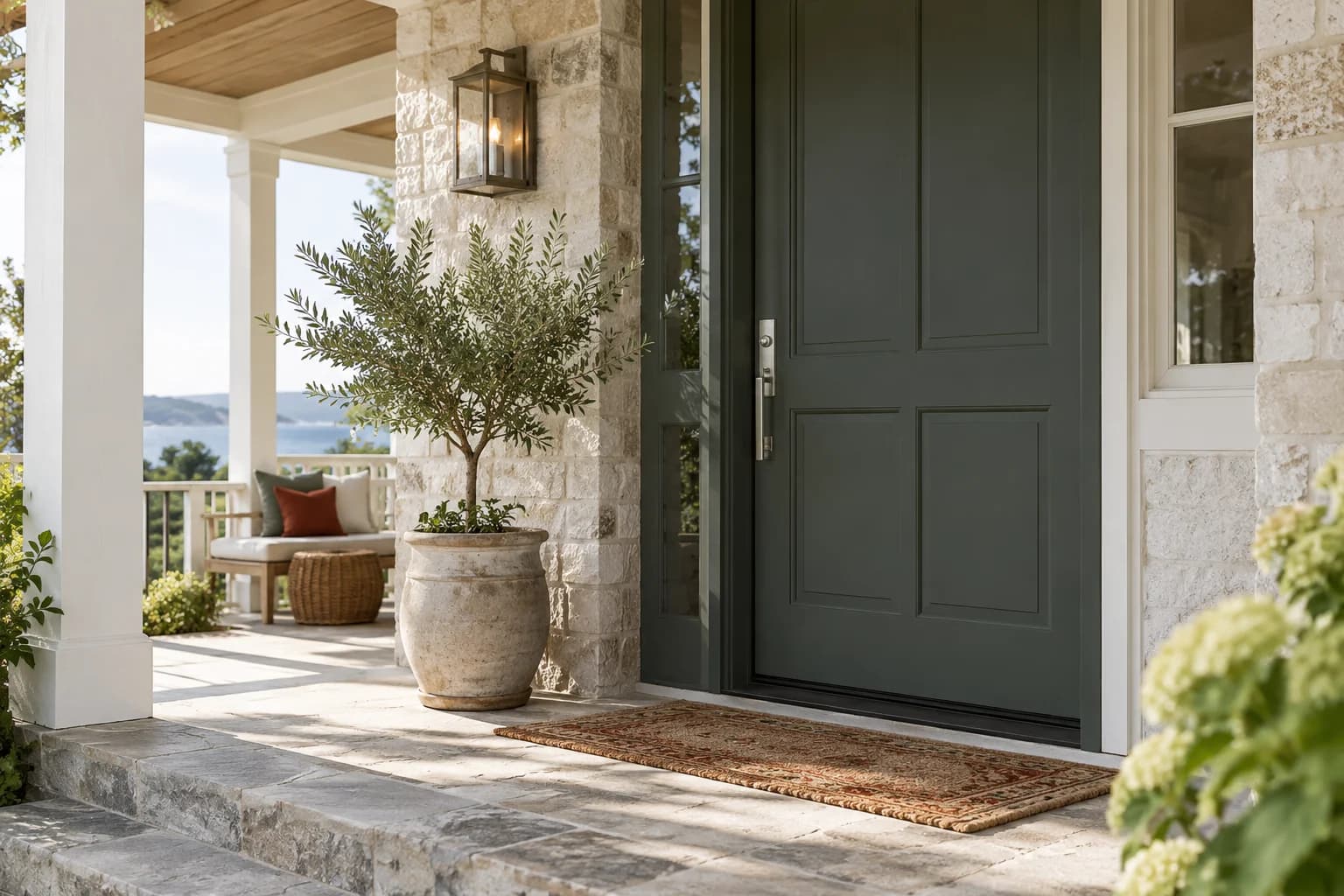 Front door featuring Black Bamboo paint